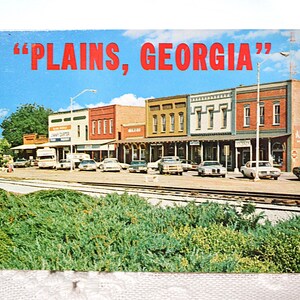 Vintage carte postale GEORGIE plaines du centre-ville Jimmy Carter lieu de naissance carte postale Americana souvenirs papier éphémères PanchosPorch