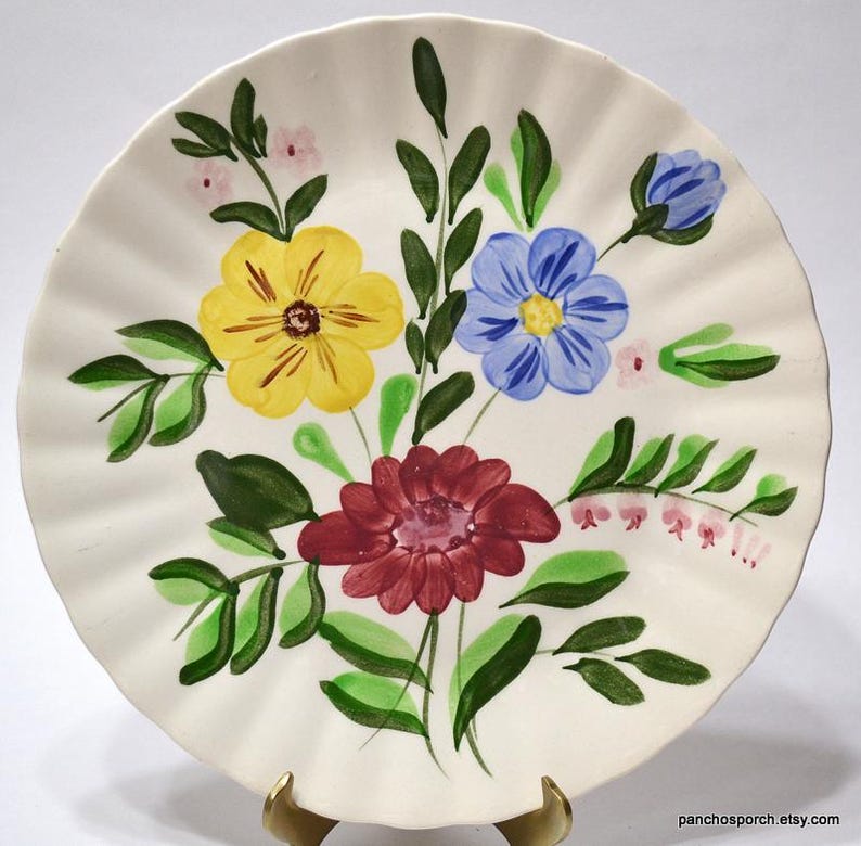Vintage Blue Ridge Pottery Dinner Plate: Flutter Floral Pattern - Etsy