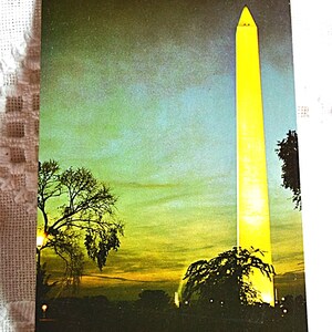 Vintage WASHINGTON DC carte postale Washington Monument obelisk Mall carte Americana souvenirs papier publicitaire éphémères PanchosPorch