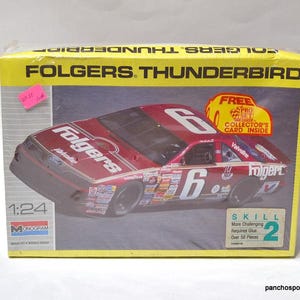 Vintage FOLGERS THUNDERBIRD Model Kit Monogram NASCAR Racing Man Cave Sealed Hobby Diy PanchosPorch