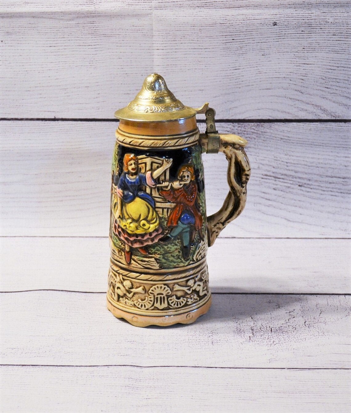 Vintage Musical Beer Stein Mug Metal Lid Plays How Dry I Am Etsy