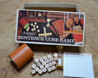 Vintage SCRABBLE Sentence Cube Game 1971 Selchow Righter No 96 Retro Game Night Original Box PanchosPorch