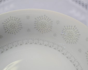 Vintage Harmony House Snowflake Soup Bowl Coupe Set of 6 White Gray Mid Century Atomic 3503 Replacement Japan Panchosporch