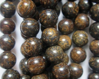 6 mm Genuine Bronzite beads - Round 6 mm Gemstone Beads - Full Strand 15 1/2", 63 beads, AA Quality