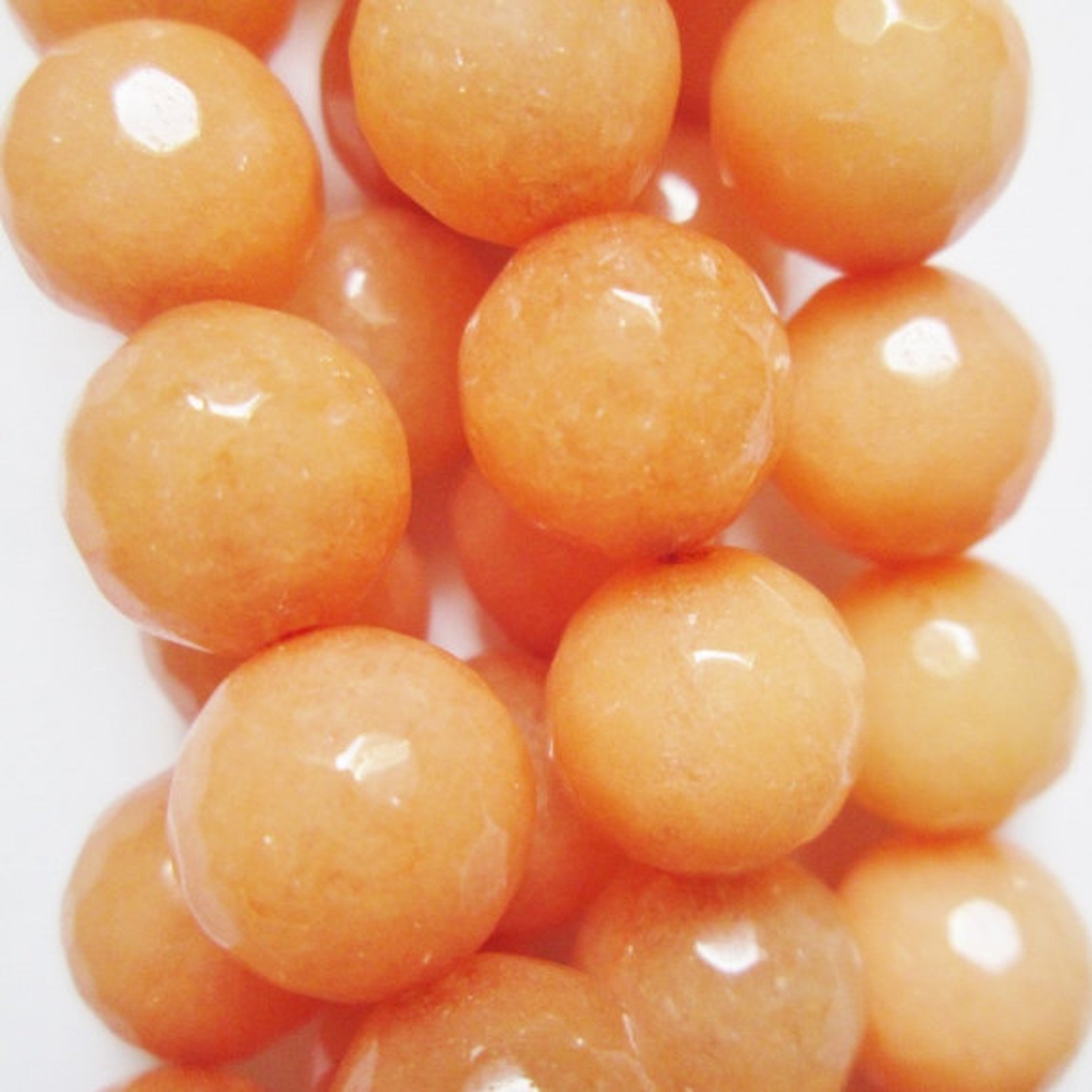 10 mm Faceted Apricot Quartz Round 10 mm Colored Quartz Etsy