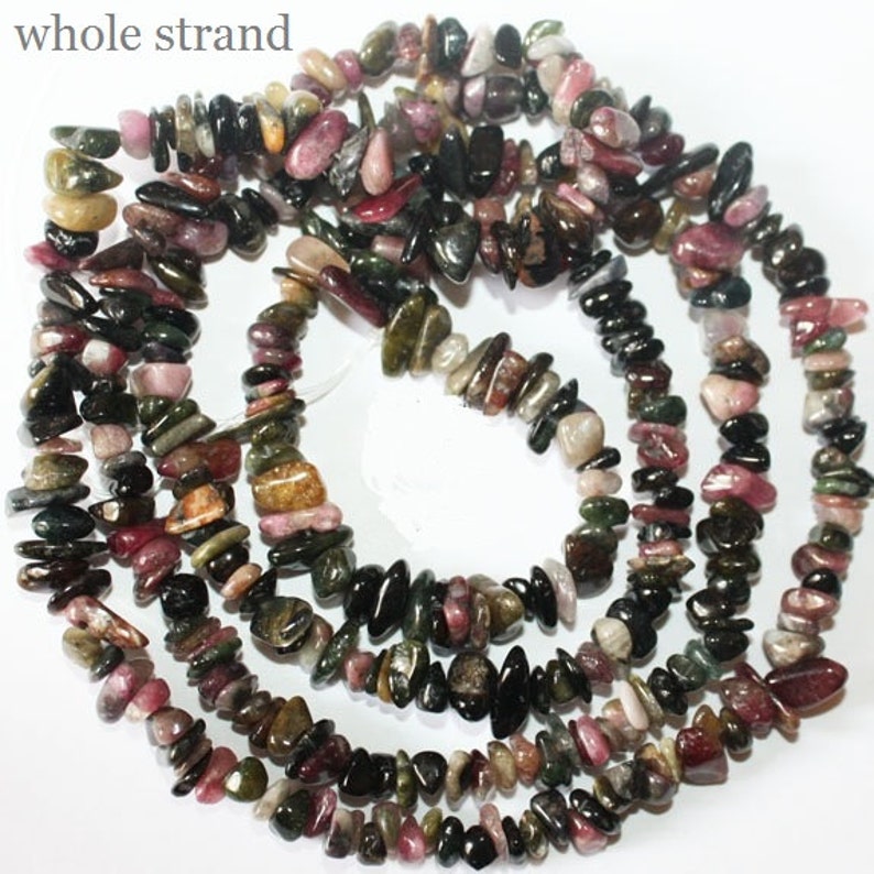 Genuine Tourmaline Freeform Chips approx 7 mm long Strand 36