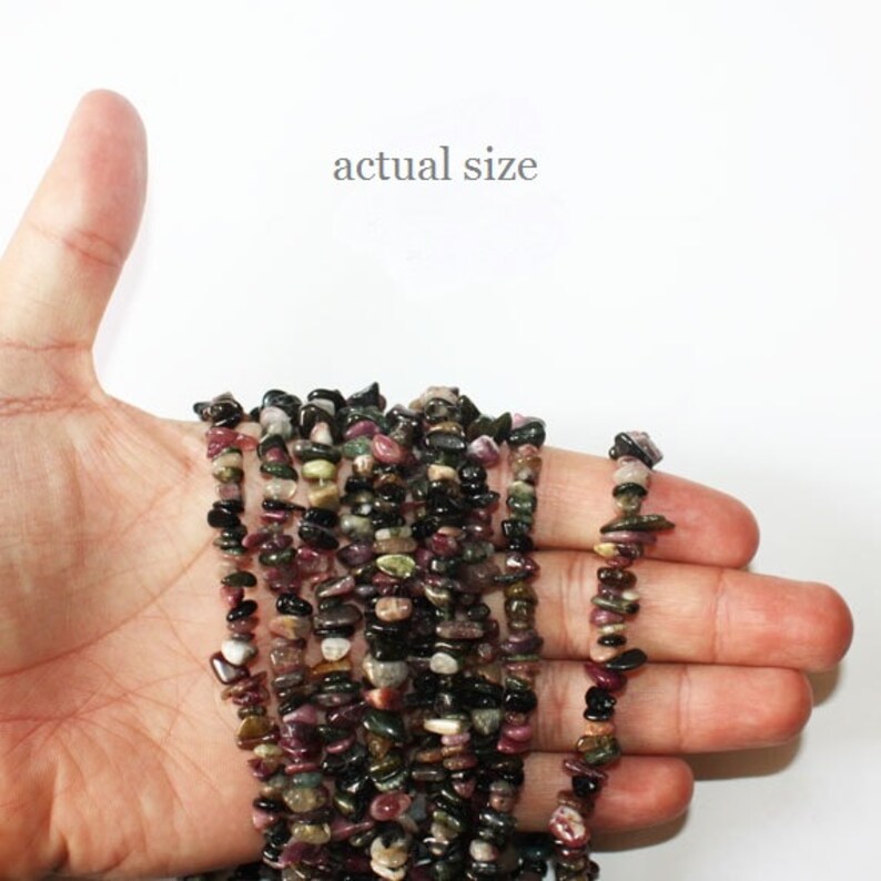 Genuine Tourmaline Freeform Chips approx 7 mm long Strand 36