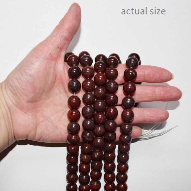 Natural Poppy Jasper Beads Brecciated Jasper Round 12 Mm Etsy