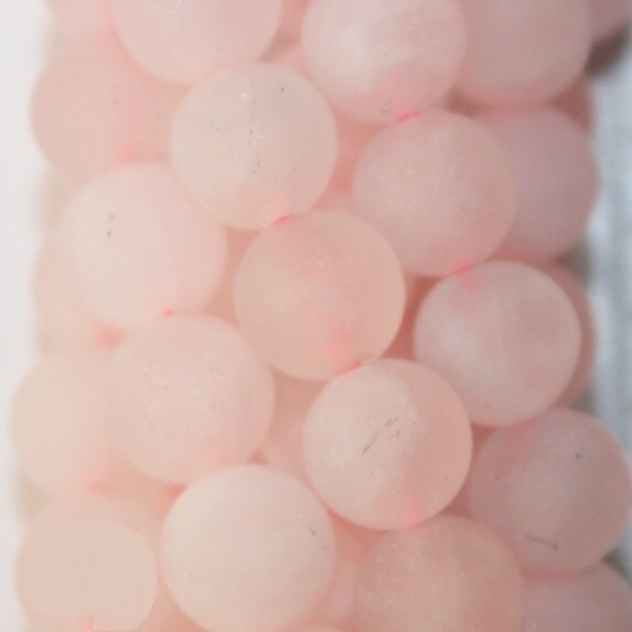 Matte Rose Quartz Beads - Round 8 mm Gemstone Beads - Full Strand 15 …