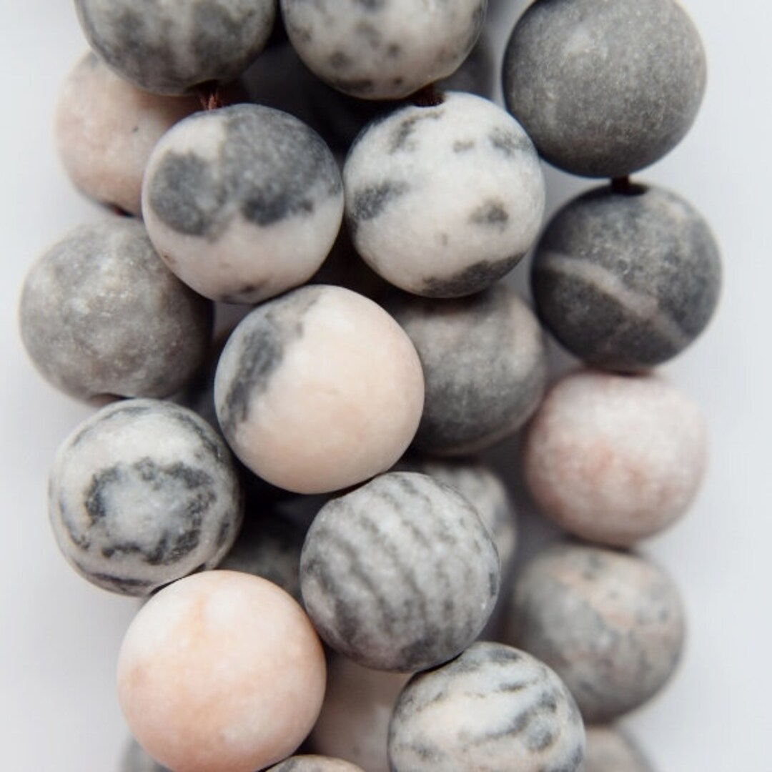Genuine Matte Pink Zebra Jasper Beads Round 10 Mm Gemstone Etsy