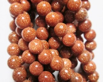Goldstone Approx 32 beads 237054005 Hole 1 mm 12mm Round Beads 14.5 Inch Full strand