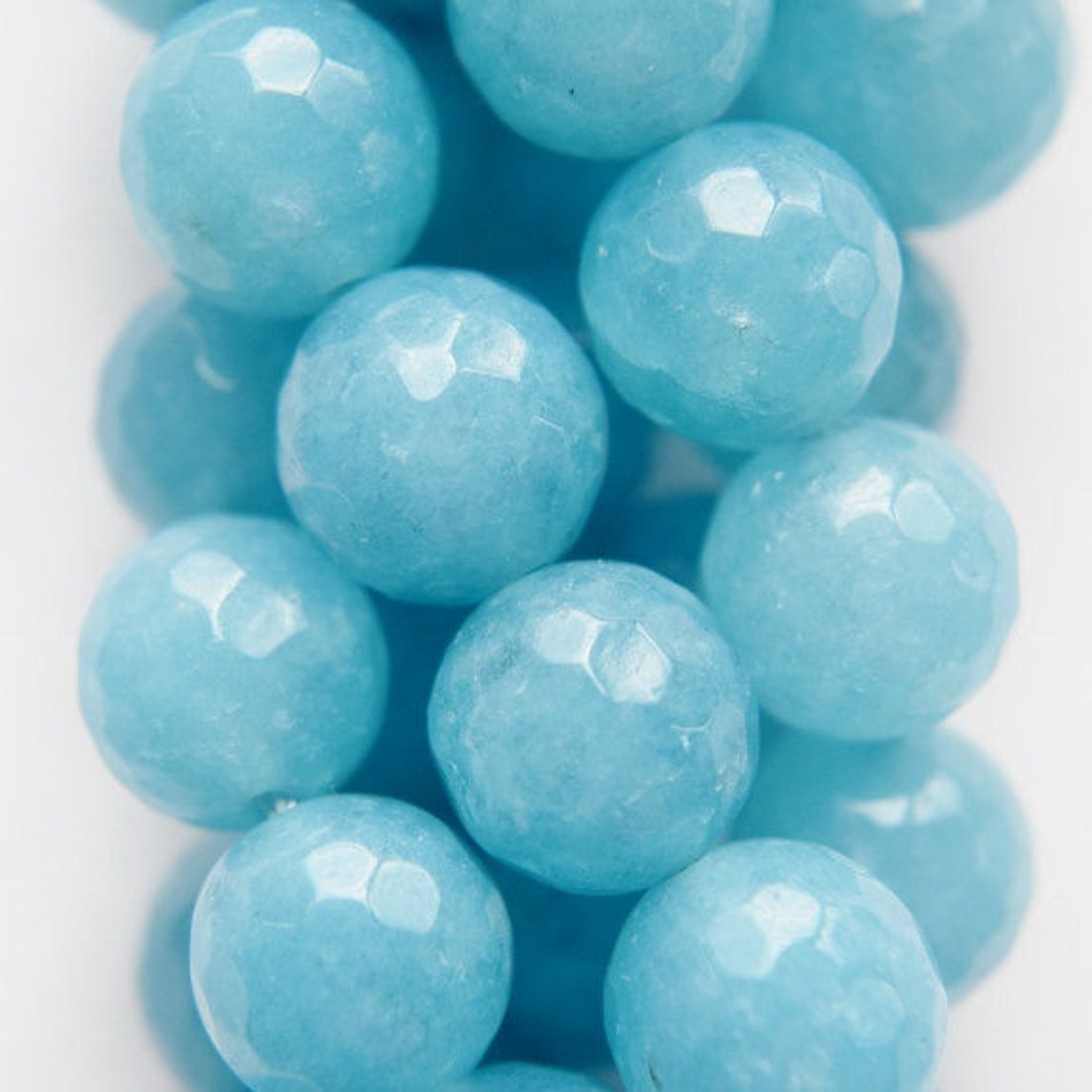 Faceted Blue Quartz Beads Round Beads 10 Mm Gemstone Beads Etsy