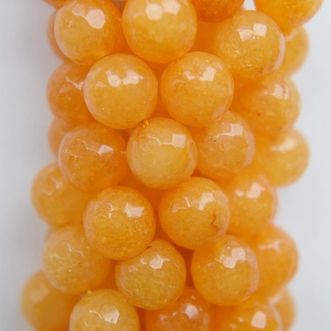 8 Mm Faceted Apricot Quartz Round 8 Mm Colored Quartz Beads, Semi