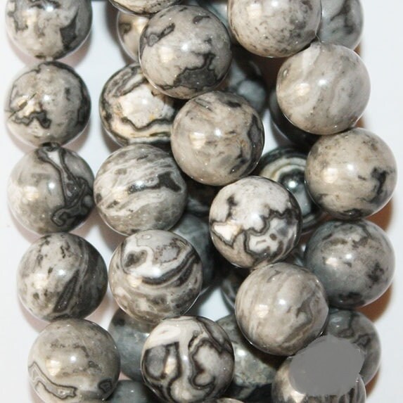 Natural Scenery Jasper Beads - Round 8 mm Gemstone Beads - Full Stran…