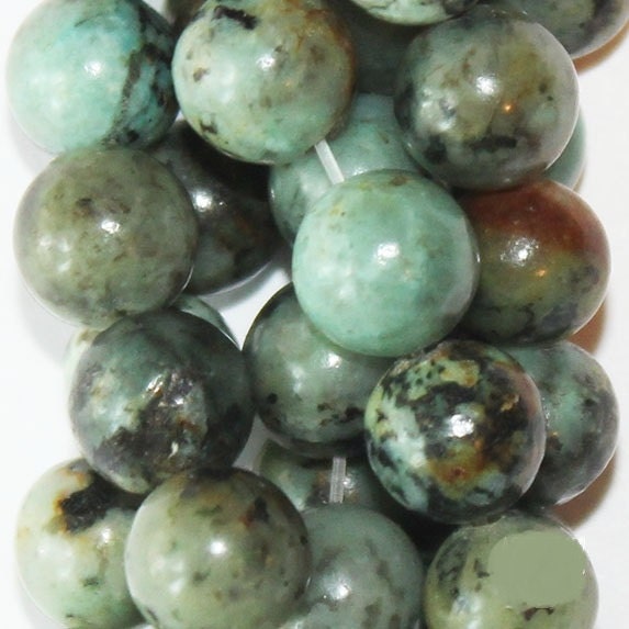 Natural African Turquoise Beads - Round 8 mm Gemstone Beads - Full St…