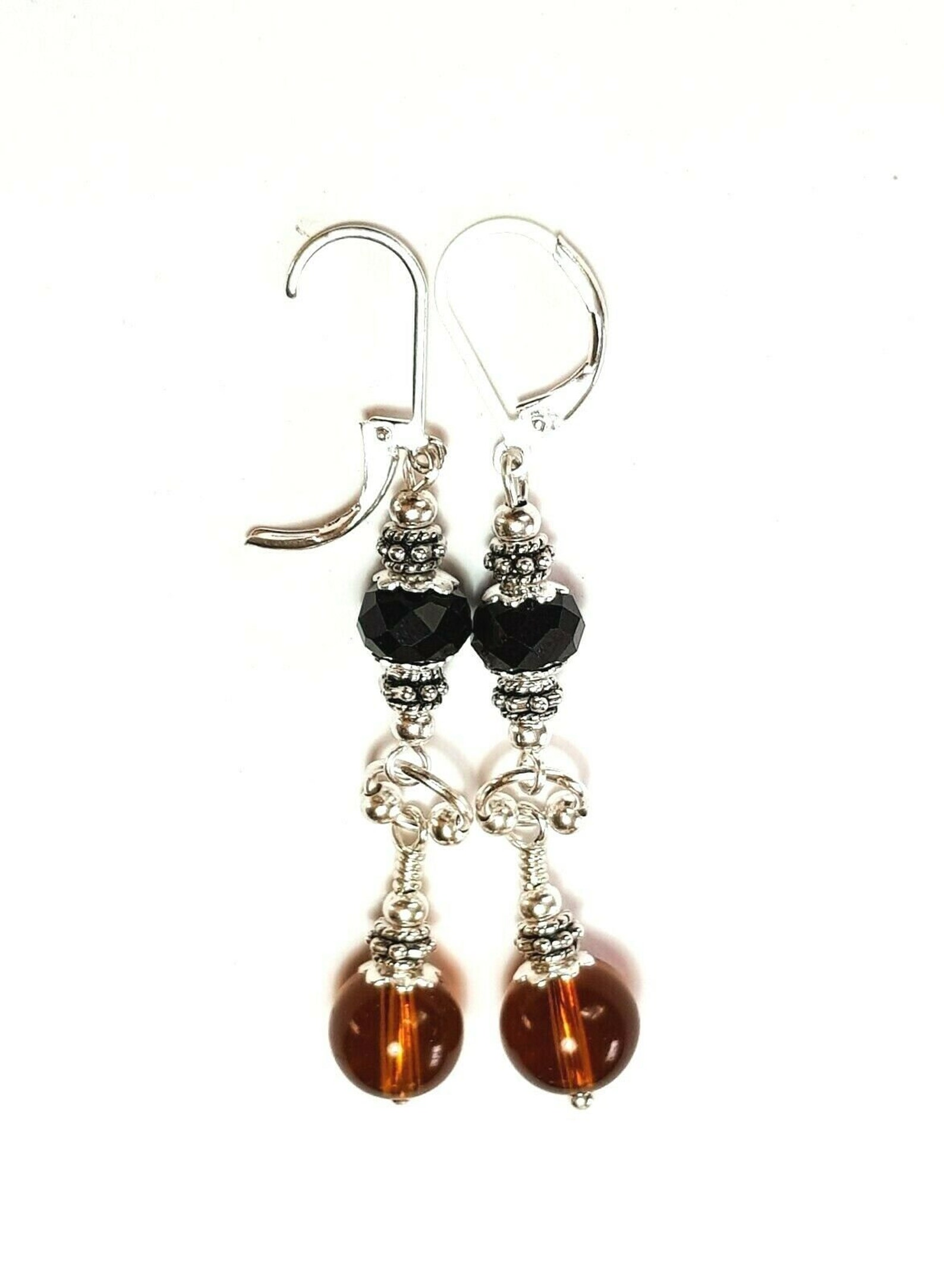 Un Paio Di Pendenti Orecchini Con Perline Turchesi A Goccia Fatte A Mano Con Ganci In Argento Massiccio 925. - Italia - Foto 2