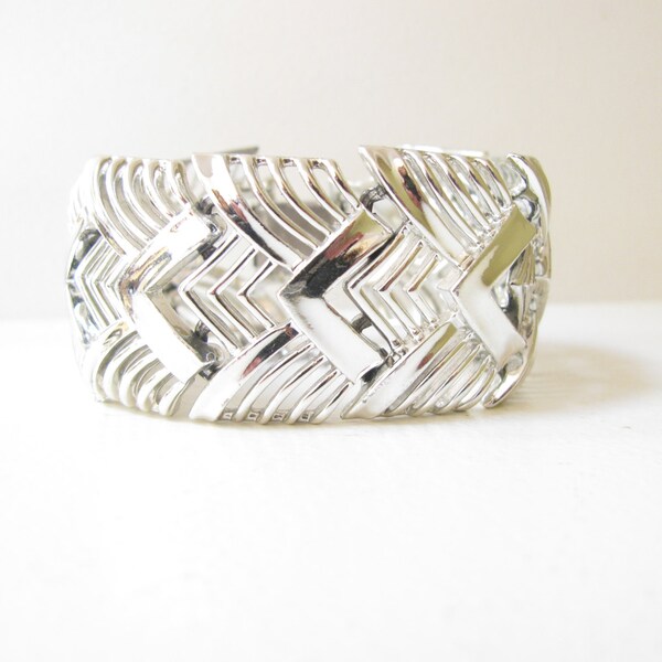 Breite Silber Armband Coro Armband Silvertone Schmuck Geschenk für Mama Mütter Tag Vintage-Schmuck Geschenke unter 20