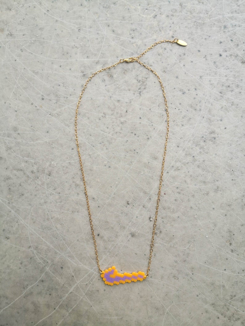 Nike Swoosh Pixel Art Necklace : Gold plated | Etsy