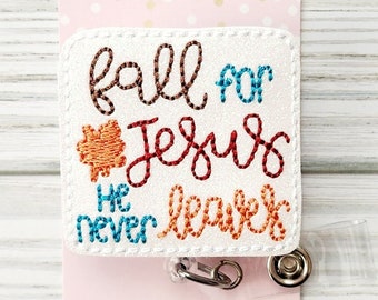 Fall Badge Reel/ Christian Badge Reel/Badge Holder/ID Holder/Badge Reel/Nurse Badge/Nurse Gift/teacher badge/Retractable Badge/cute badge