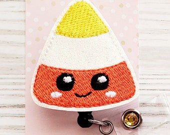 Halloween Badge Reel/Badge Holder/ID Holder/Badge Reel/Nurse's Gift/Teacher Badge/Halloween/Nurse Badge/Kawaii Candy Corn badge/Teacher