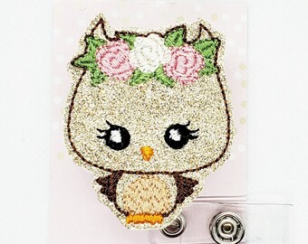 Owl Badge Reel/Retractable Badge Reel/Badge Holder/ID Holder/Badge Reel/Nurse Gift/Teacher gift/Co-Worker Gift/Nurse Badge/Cute Owl/