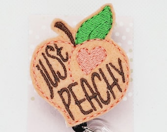 Just Peachy Badge Reel/Badge Reel/Badge Holder/ID Holder/Badge Reel/Nurse badge/nurse gift/peach lover/GA peach/Retractable badge/Funny