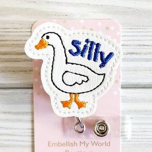 Silly Goose Badge Reel-Funny Badge Reel-Nurse Badge Reel-Nurse Gift-Retractable Badge-ID Holder-Badge Holder-Funny Nurse Badge-Teacher gift