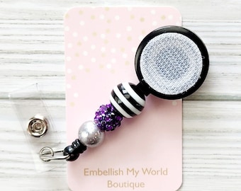 Interchangeable Badge Reel Base/Badge Holder/ID Holder/Badge Reel/Nurse Badge Reel/Swappable Badge/Beaded Badge Reel/Nurse Gift