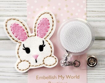 Easter Bunny Interchangeable Badge Reel/Badge Holder/ID Holder/Badge Reel/Nurse Badge/Swappable Badge/Badge Reel Topper/nurse gift