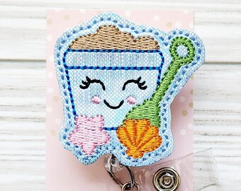Summer Badge Reel/Retractable Badge Reel/Nurse Badge Reel/Badge Holder/ID Holder/Badge Reel/Nurse Gift/Summer badge/Beach badge/Sand/shell