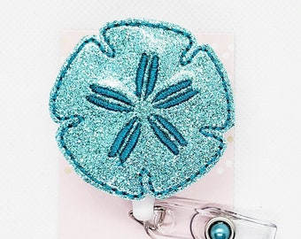 Sand Dollar Badge Reel/Retractable Badge Reel/Nurse Badge Reel/Badge Holder/ID Holder/Badge Reel/Nurse Gift/Summer badge/Beach badge/Blue
