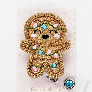 Gingerbread Badge Reel/Christmas Badge Reel/Badge Holder/ID Holder/Badge Reel/Nurse Gift/Nurse Badge Reel/Cute badge reel/Gingerbread Man