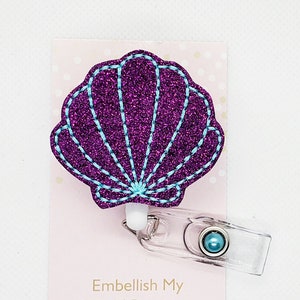 Sea Shell Badge Reel/Retractable Badge Reel/Nurse Badge Reel/Badge Holder/ID Holder/Badge Reel/Nurse Gift/Summer badge/Beach badge/Shell