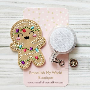 Gingerbread Man Interchangeable Badge Topper/Badge Holder/ID Holder/Badge Reel/Christmas Badge Reel/Nurse Badge/Swappable Badge/