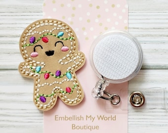 Gingerbread Man Interchangeable Badge Reel Topper/Badge Holder/ID Holder/Badge Reel/Christmas Badge Reel/Nurse Badge/Swappable Badge/
