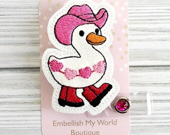 Valentine Goose Badge Reel/Retractable Badge Reel/Badge Holder/ID Holder/Badge Reel/Nurse Gift/Nurse badge reel/Valentine's Day Badge/Silly