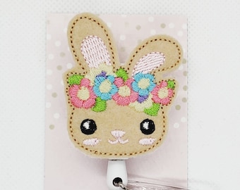 Easter Badge Reel/Easter Bunny Badge/Badge Holder/ID Holder/Nurse Badge Reel/Nurse Gift/Retractable Badge/Teacher Gift/Cute Bunny