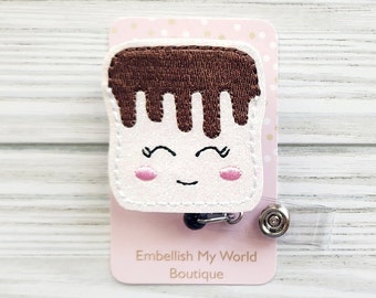 Kawaii Marshmallow Badge Reel/Cute Badge Reel/Badge Holder/ID Holder/Badge Reel/Nurse Gift/Teacher Gift/Winter Badge Reel/Pediatric Nurse
