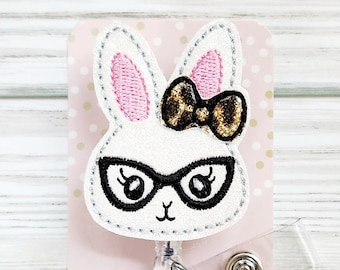 Easter Badge Reel/Bunny Badge/Badge Holder/ID Holder/Nurse Badge Reel/Nurse Gift/Retractable Badge/Rabbit/Cute Bunny/Easter Bunny Badge
