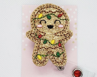 Christmas Badge Reel/Badge Holder/ID Holder/Badge Reel/Nurse Gift/Medical Student/Gingerbread Man Badge Reel/Nurse Badge Reel/Teacher gift