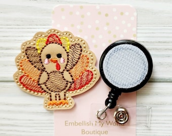 Turkey Interchangeable Badge Reel Topper/Badge Holder/ID Holder/Badge Reel/Thanksgiving Badge Reel/Nurse Badge/Swappable Badge/