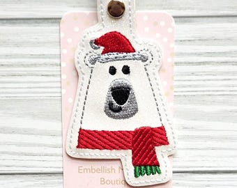 Polar Bear Keychain/Purse Charm/Bag Tag/Backpack tag/Gift for Her/Bag Accessories/Bag Charm/Backpack Charm/Christmas/Winter/Stocking Stuffer