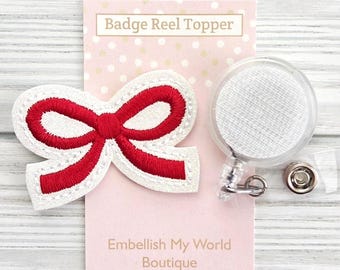Coquette Bow Interchangeable Badge Reel/Badge Holder/ID Holder/Badge Reel/Nurse Badge/Swappable Badge/Badge Reel Topper/Nurse Gift