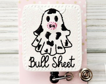 Cow Ghost Badge Reel/Halloween Badge Reel/Badge Holder/ID Holder/Badge Reel/Nurse Badge/Nurse Gift/Retractable Badge/Bull Sheet/Cute badge