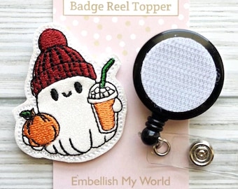 Ghost Interchangeable Badge Reel Topper/Badge Holder/ID Holder/Badge Reel/Halloween Badge Reel Topper/Nurse Badge/Swappable Badge/