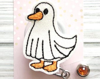 Ghost Goose Badge Reel,Halloween Badge Reel, cute badge reel/Badge Holder/ID Holder/Badge Reel/Nurse Badge/Nurse Gift/Retractable Badge