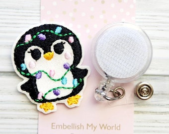 Cute penguin Interchangeable Badge Reel Topper/Badge Holder/ID Holder/Badge Reel/Christmas Badge Reel/Nurse Badge/Swappable Badge/Nurse Gift