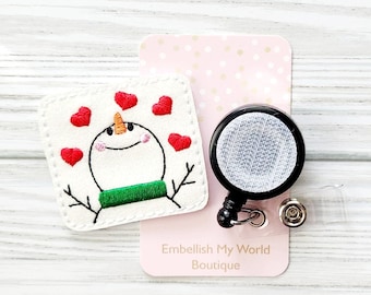 Snowman Interchangeable Badge Topper/Badge Holder/ID Holder/Badge Reel/Christmas Badge Reel/Nurse Badge/Swappable Badge/Badge Reel Topper