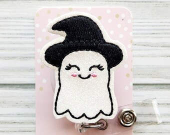 Witch Ghost Badge Reel,Halloween Badge Reel, cute badge reel/Badge Holder/ID Holder/Badge Reel/Nurse Badge/Nurse Gift/Retractable Badge