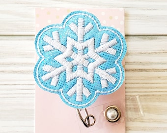 Glitter Snowflake Badge Reel/Christmas Badge Reel/Nurse badge reel/Badge Holder/ID Holder/Badge Reel/Nurse Badge/Retractable badge/Winter
